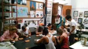 El artista impartió el curso “Coriumgrabado” en la Casa de los Tres Mundos en Granada, Nicaragua; durante el mes de marzo pasado 